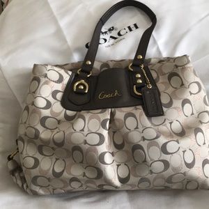 Coach metallic pink and pewter bag